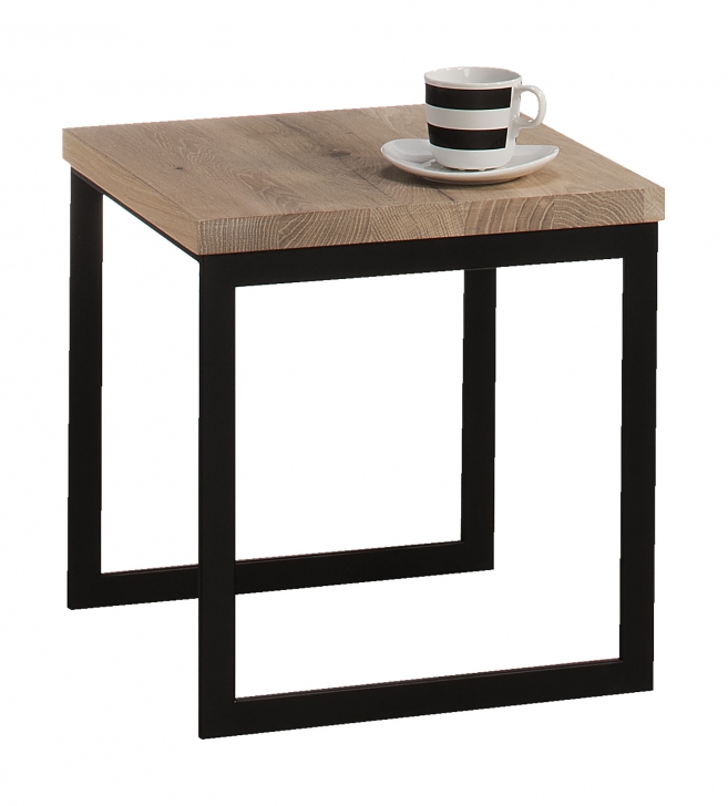 Produkt w kategorii: Stoliki kawowe, nazwa produktu: Elegancki stolik Matim metalowo-czarny 41x41cm