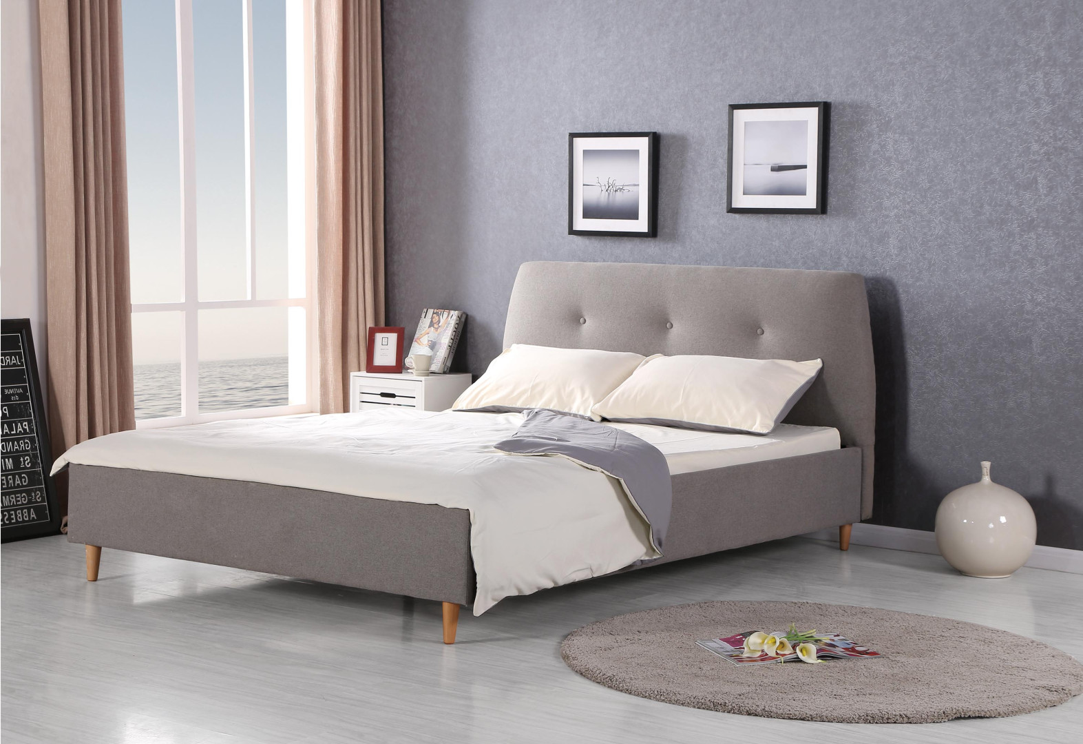 Produkt w kategorii: Łóżka, nazwa produktu: Łóżko Doris - eleganckie, dwuosobowe, skandynawskie