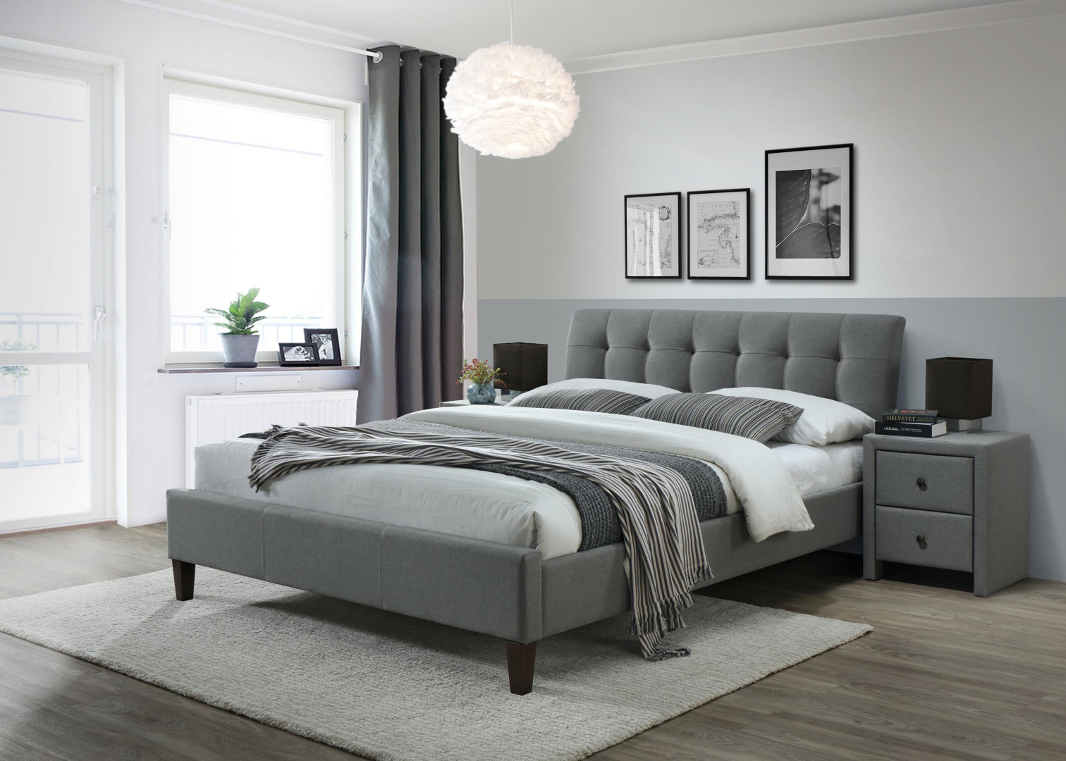 Produkt w kategorii: Łóżka, nazwa produktu: Luksusowe łóżko tapicerowane Samara Halmar
