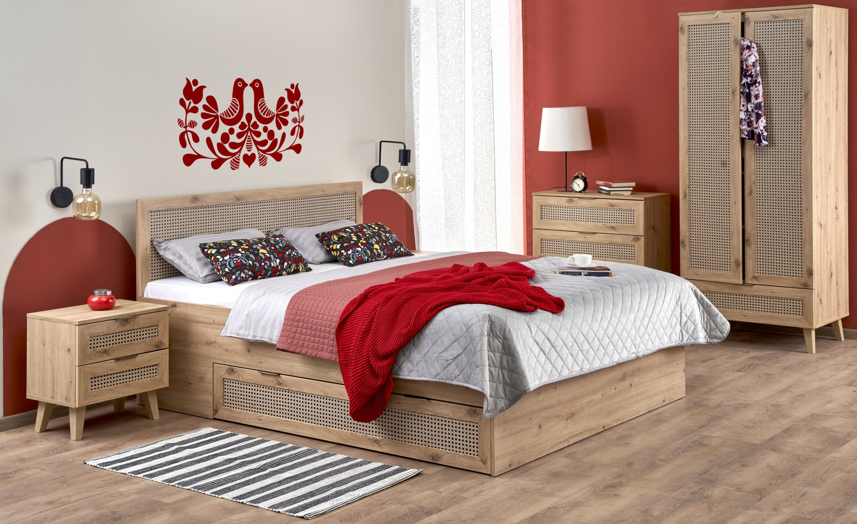 Produkt w kategorii: Łóżka, nazwa produktu: Eleganckie łóżko Borneo Loz-160 dąb