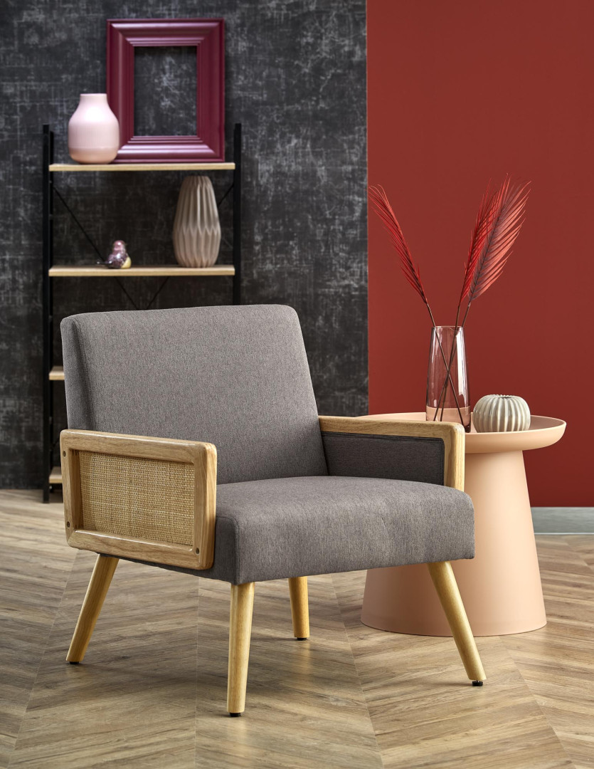 Produkt w kategorii: Fotele, nazwa produktu: Fotel CORFU popielaty elegancja luksus