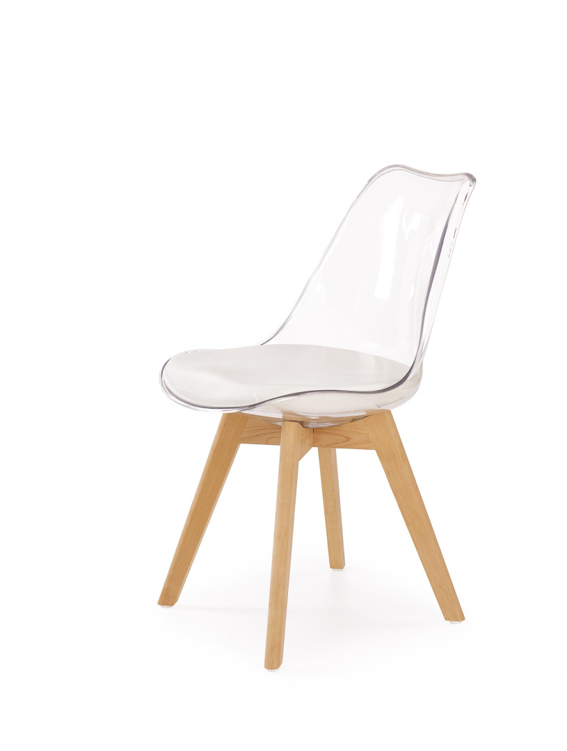 Eleganckie krzesło biurkowe K246 Buk Transparentny