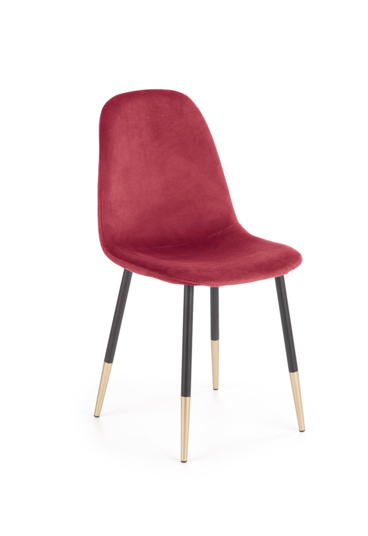Produkt w kategorii: Krzesła, nazwa produktu: Krzesło K379 Bordowe Złoty Eleganckie